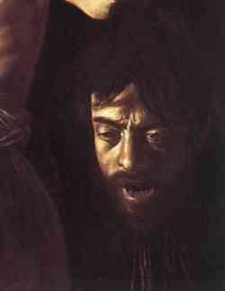 Caravaggio - Particolare Davide con la testa del Golia