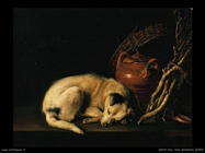 Gerrit dou dormir Dog (1650)