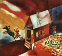 Dipinto di Marc Chagall  Il carro volante 1913