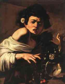Caravaggio - Fanciullo morso da un ramarro - Autoritratto