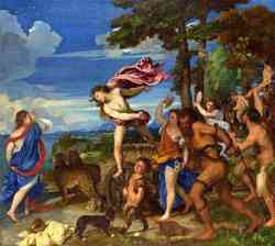 Quadro sul Trionfo di Bacco ed Arianna di Tiziano