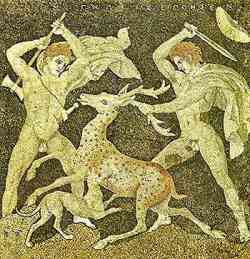 Mosaico ellenistico Caccia al Cervo, Museo di Pella (Grecia)