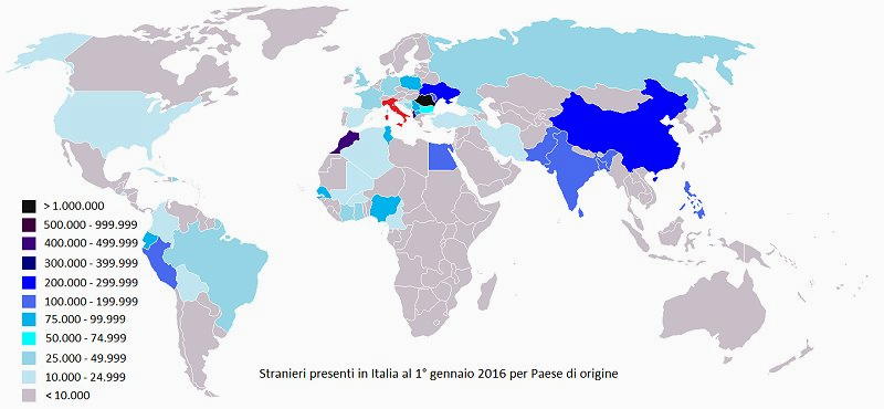 Mappa stranieri in Italia