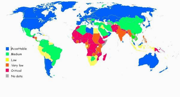 mappa paesi poveri
