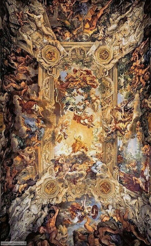 bellissimi affreschi Trionfo Divina Provvidenza - Carracci