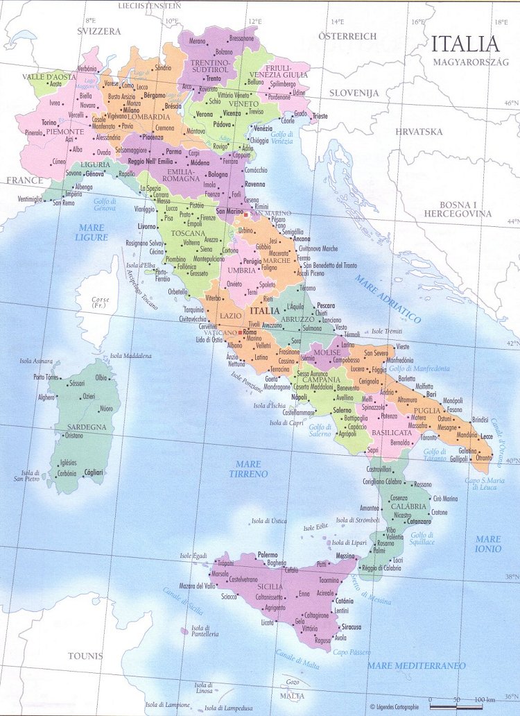 Cartina d'Italia e provincie italiane
