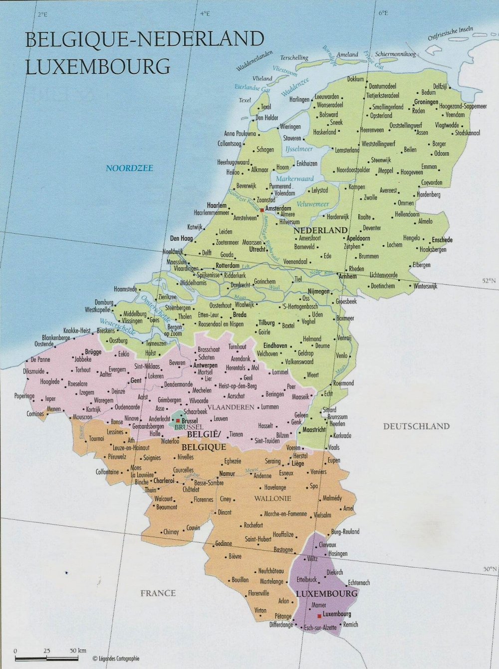 Cartina Belgio e Olanda
