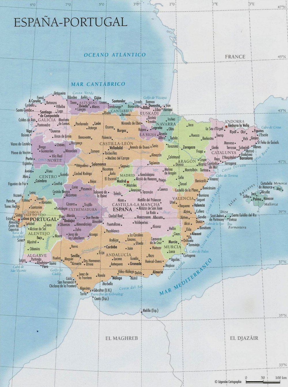 Cartina Spagna
