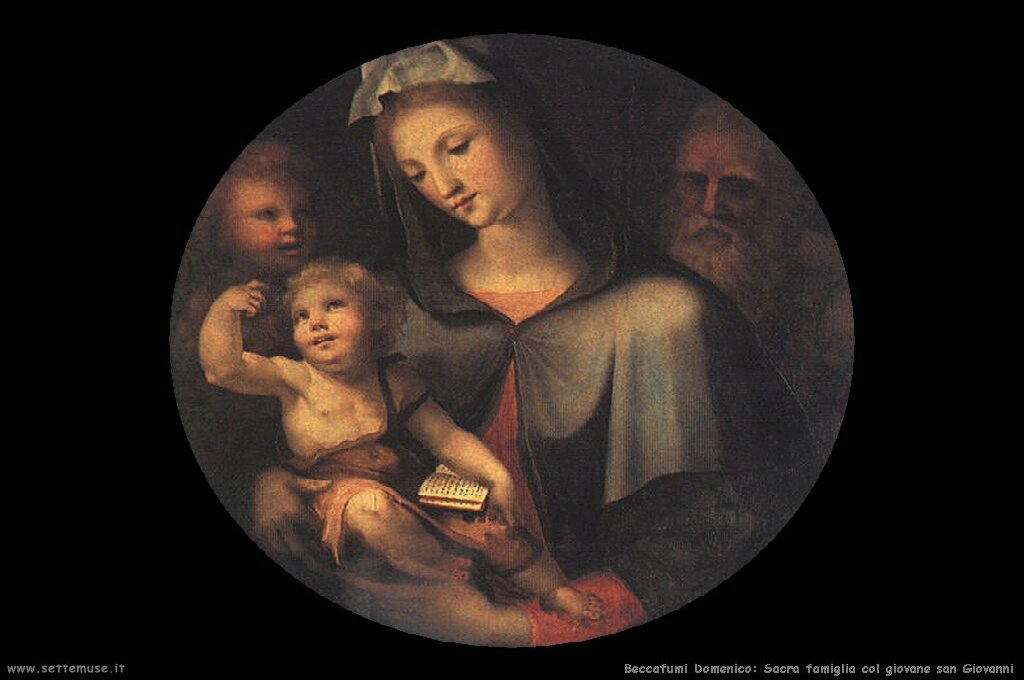 Sacra famiglia con giovane san Giovanni