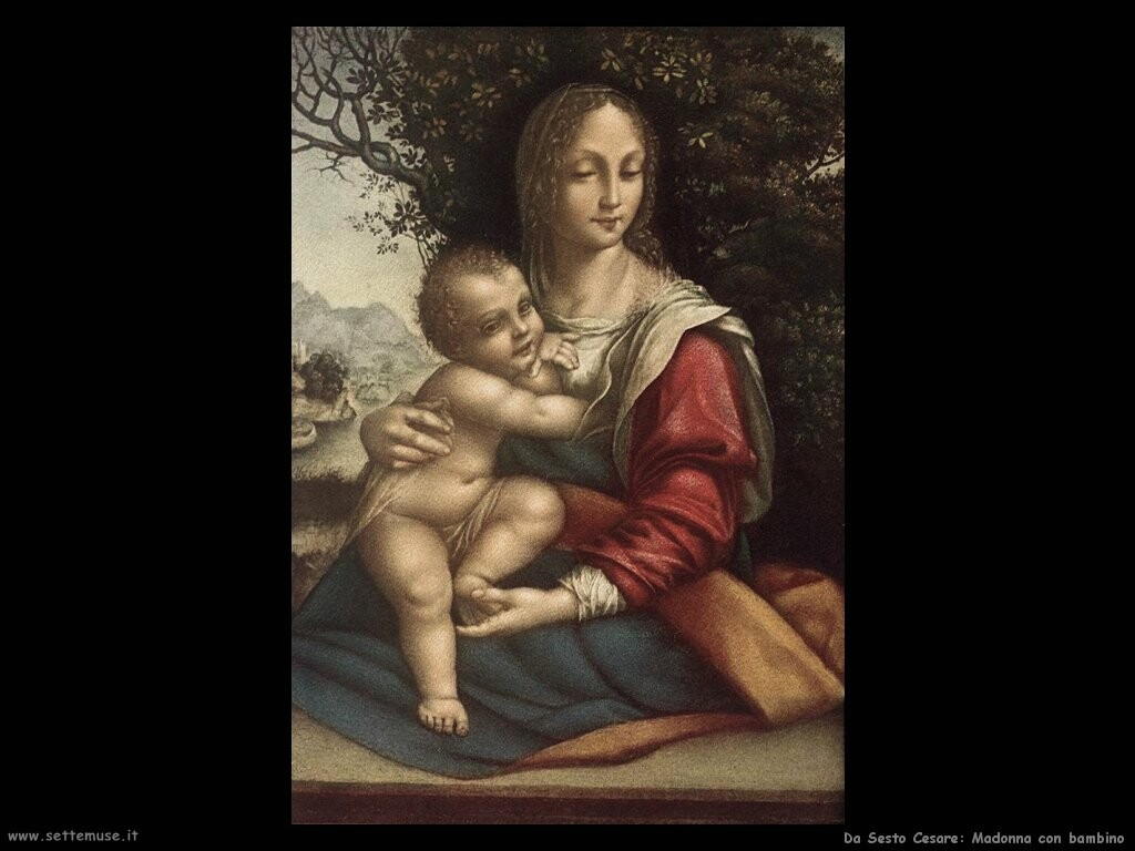 da sesto cesare Madonna col bambino