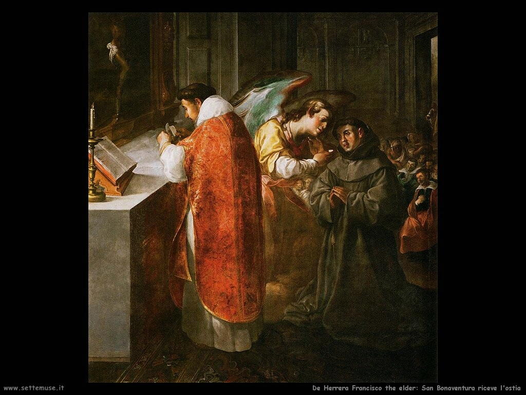de herrera francisco the elder San Bonaventura riceve l'ostia dalle mani dell'angelo