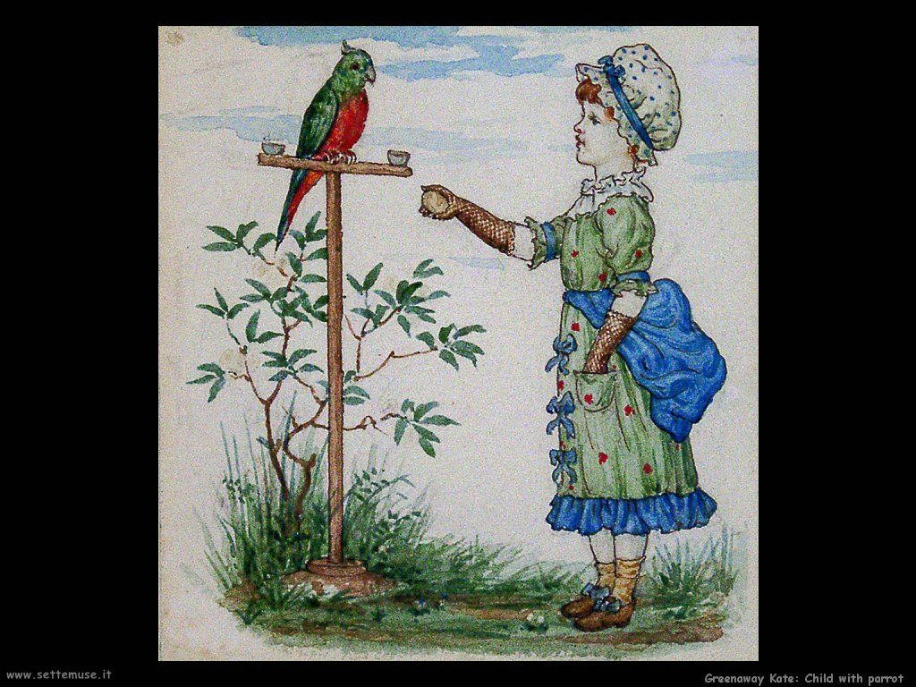 Greenaway Kate Bimba con pappagallo