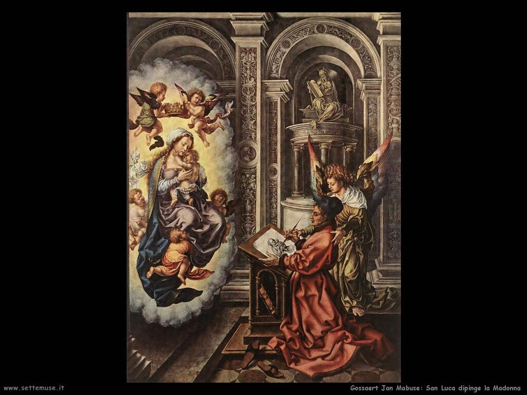 gossaert jan mabuse   San Luca dipinge la Madonna