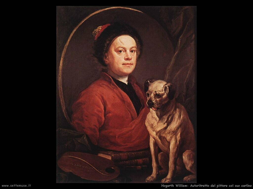 hogarth william  Il pittore col suo cane