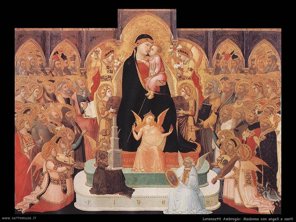 lorenzetti ambrogio  Madonna con angeli e santi