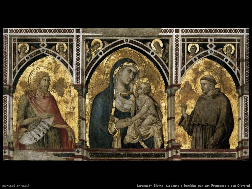 lorenzetti pietro Madonna e bambino con san Francesco