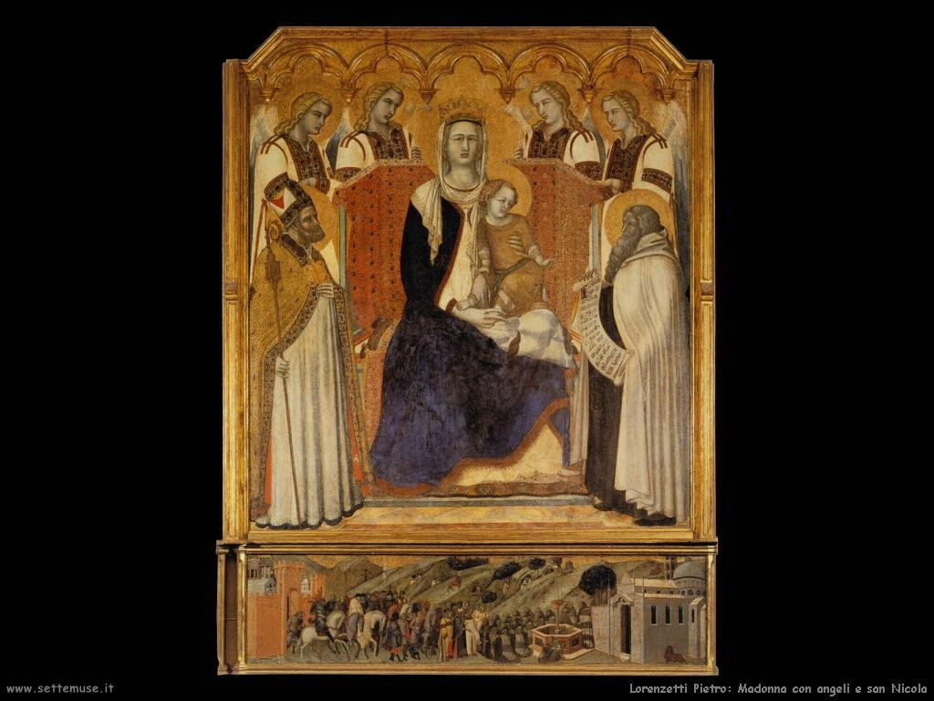 lorenzetti pietro Madonna con angeli tra san Nicola
