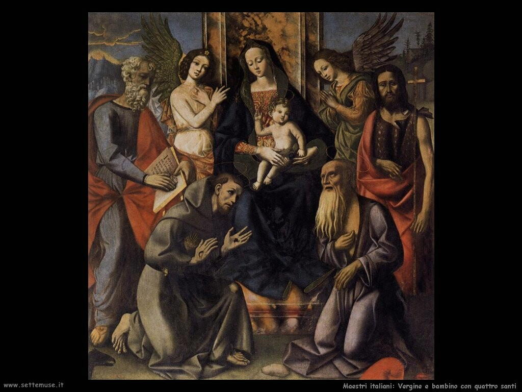 italiani Vergine con bambino e quattro santi
