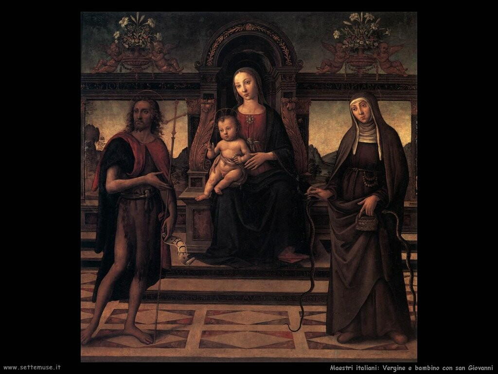 italiani Vergine e bambino con san Giovanni