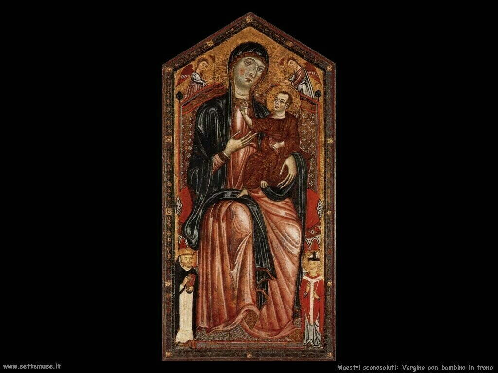 maestri sconosciuti Vergine e bambino in trono
