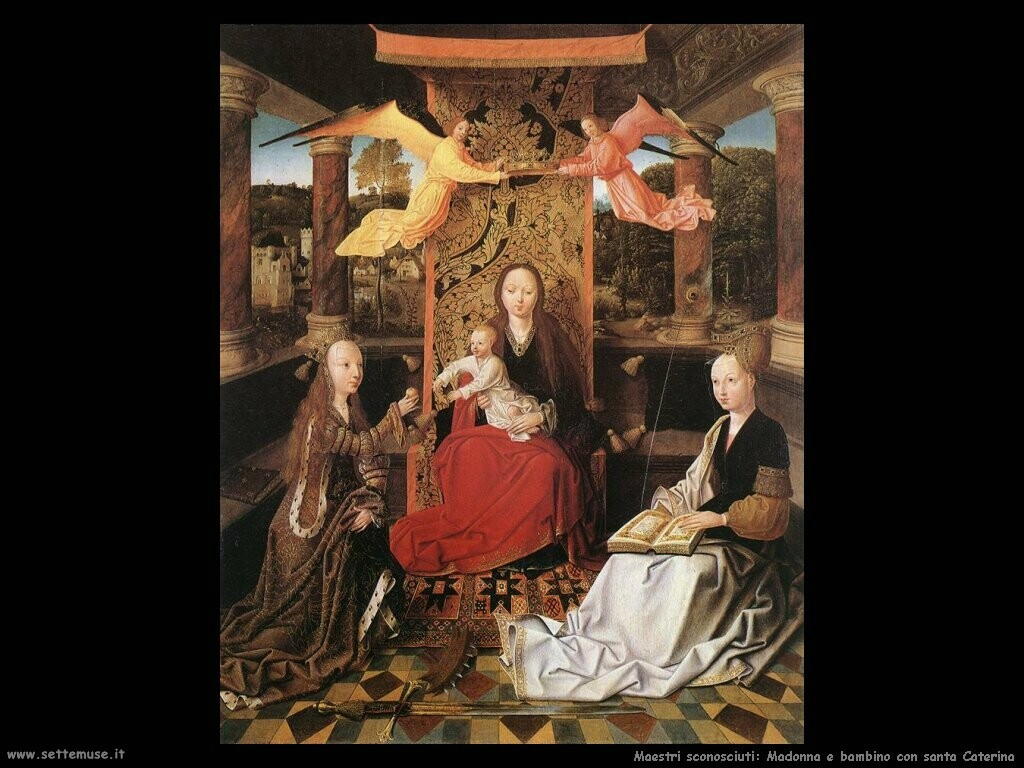maestri sconosciuti Madonna con bambino e santa Caterina