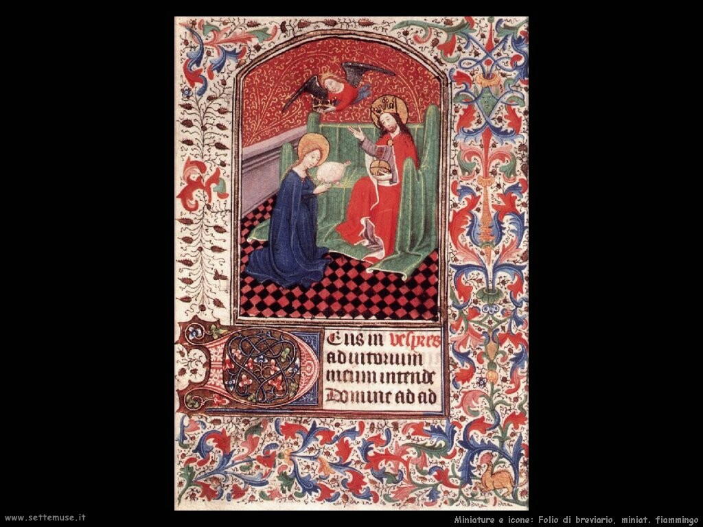 miniature fiamminghe  Folio di breviario