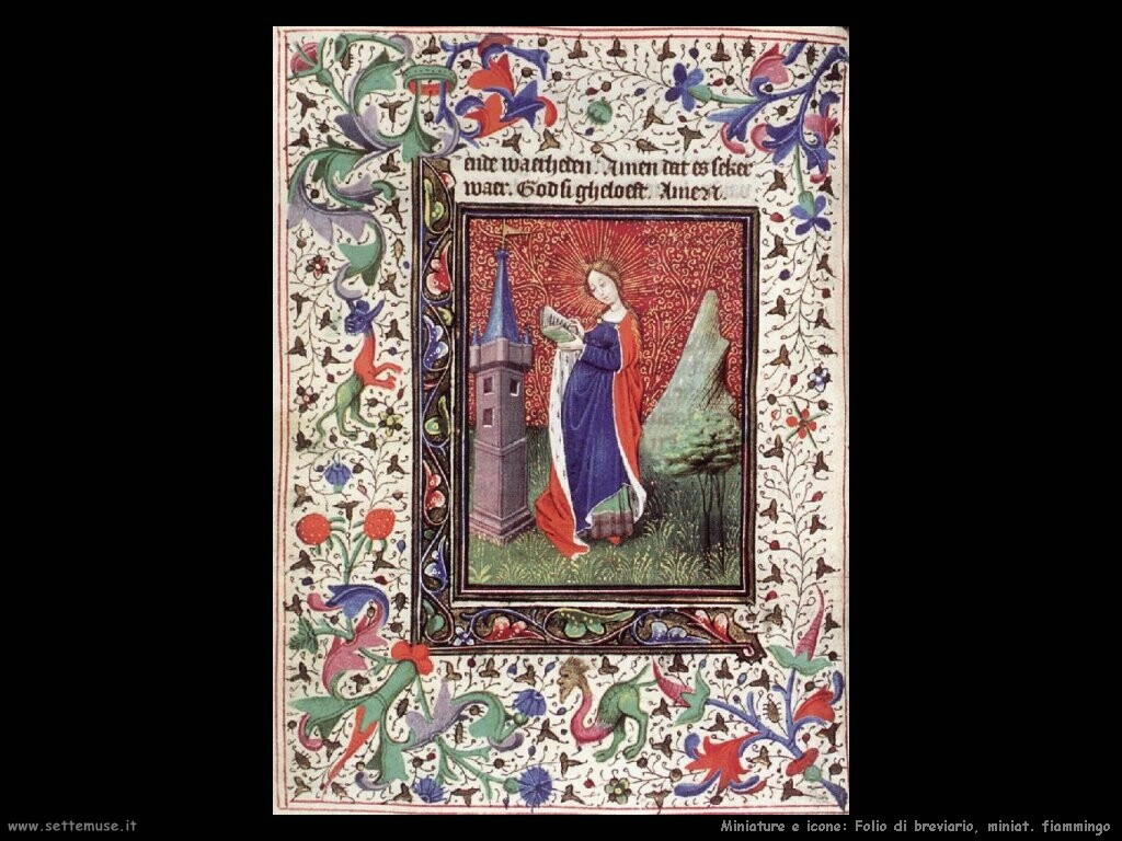 miniature fiamminghe Folio di breviario