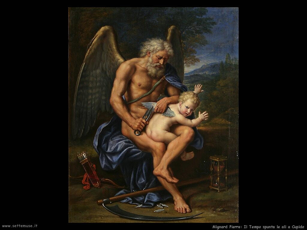 mignard pierre Il Tempo spunta le ali a Cupido