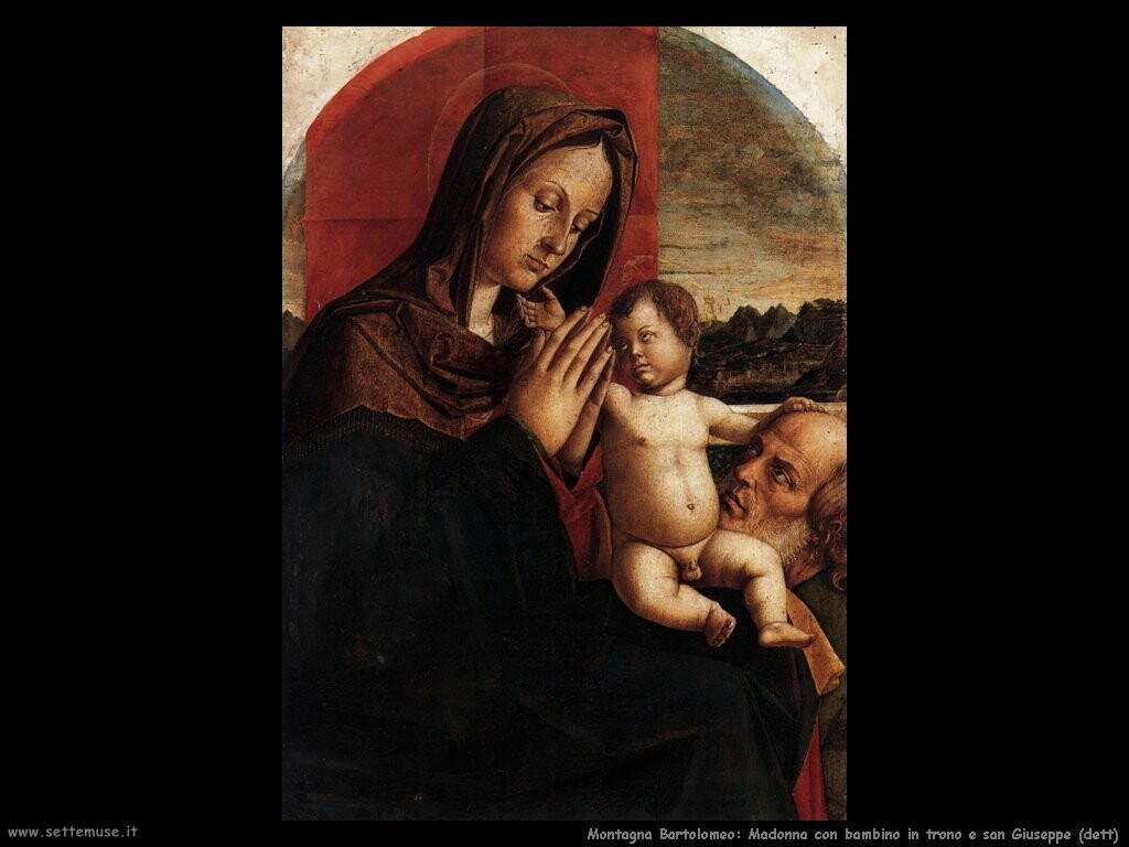 montagna bartolomeo Madonno con bambino e San Giuseppe