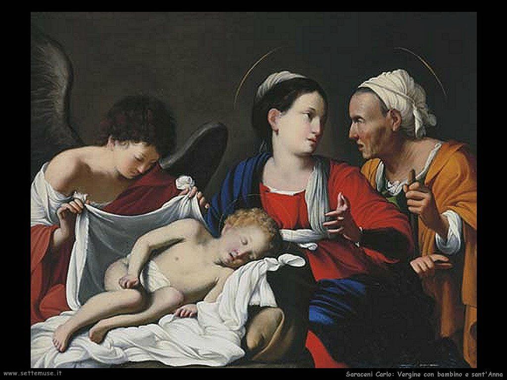 Saraceni Carlo Madonna, Bambino e sant'Anna