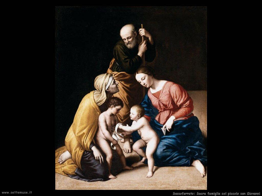 Sassoferrato La sacra famiglia con San Giovanni bambino
