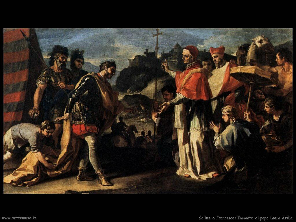 Solimena Francesco Incontro di Papa Leone  e Attila