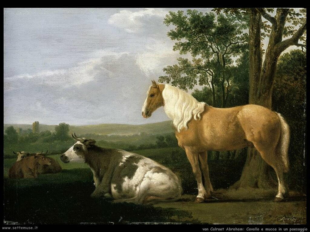 Коров лошадок. Паулюс Поттер пегая лошадь. Корова и лошадь. Конь и корова. Корова картина.