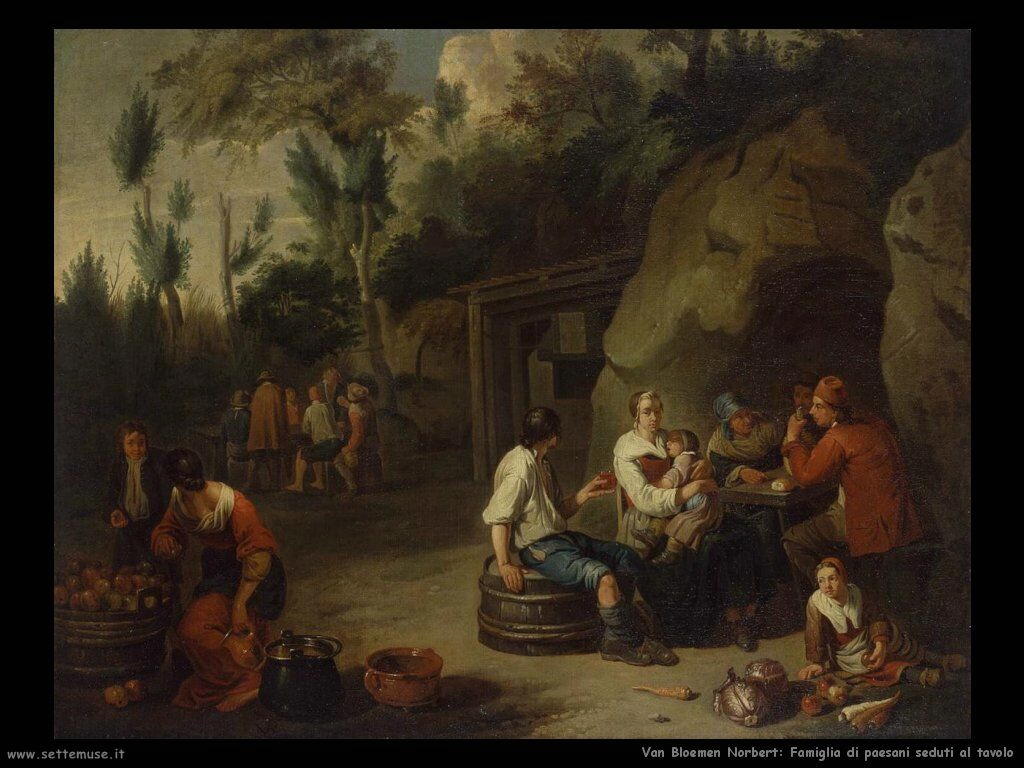 Van Bloemen Norbert Famiglia di contadini seduti a tavola