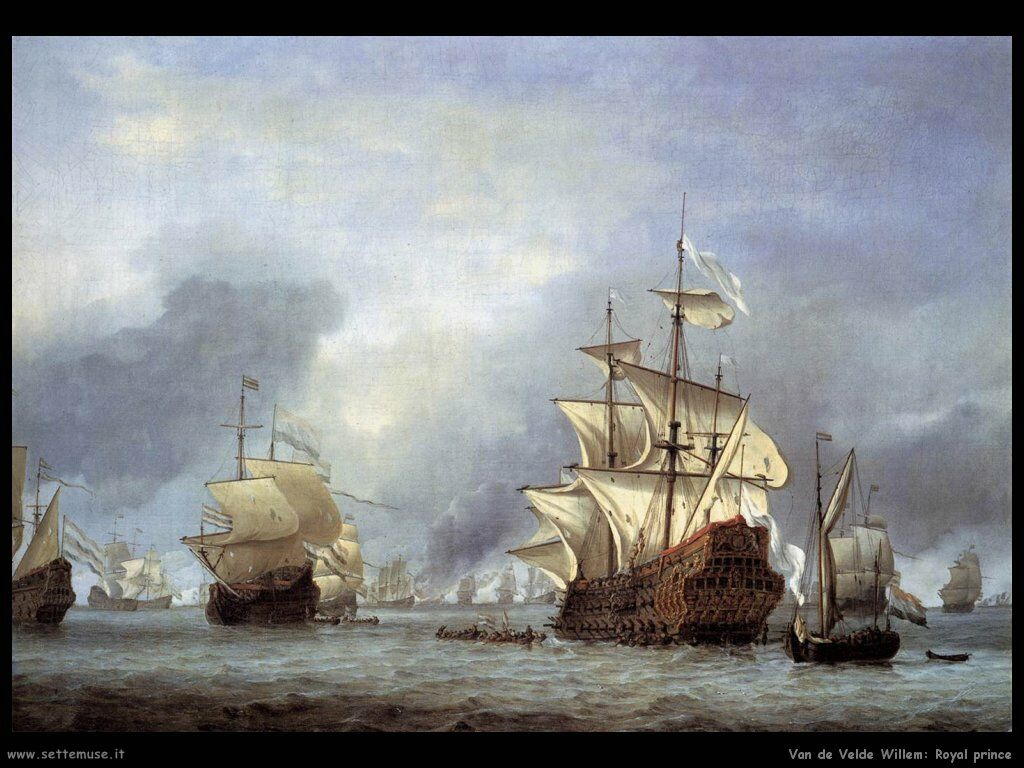  Velde Willem the Younger La conquista della nave del principe reale inglese