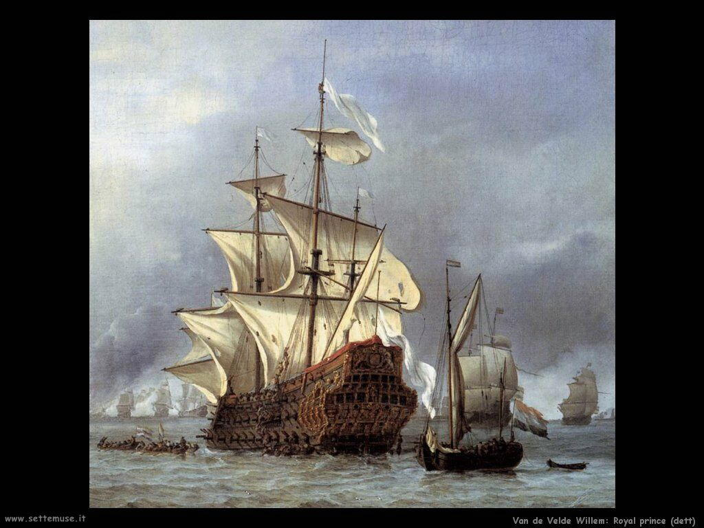  Velde Willem the Younger La presa della nave ammiraglia del principe reale inglese (dett)
