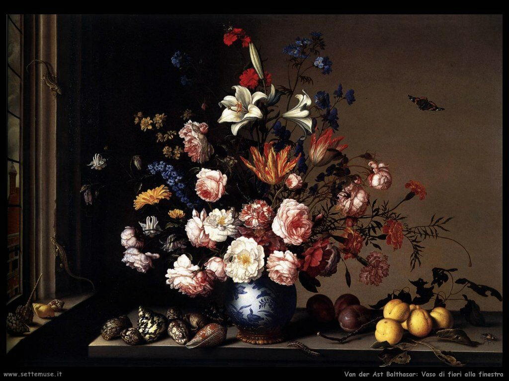 Vaso di fiori vicino ad una finestra Van Der Ast Balthasar 