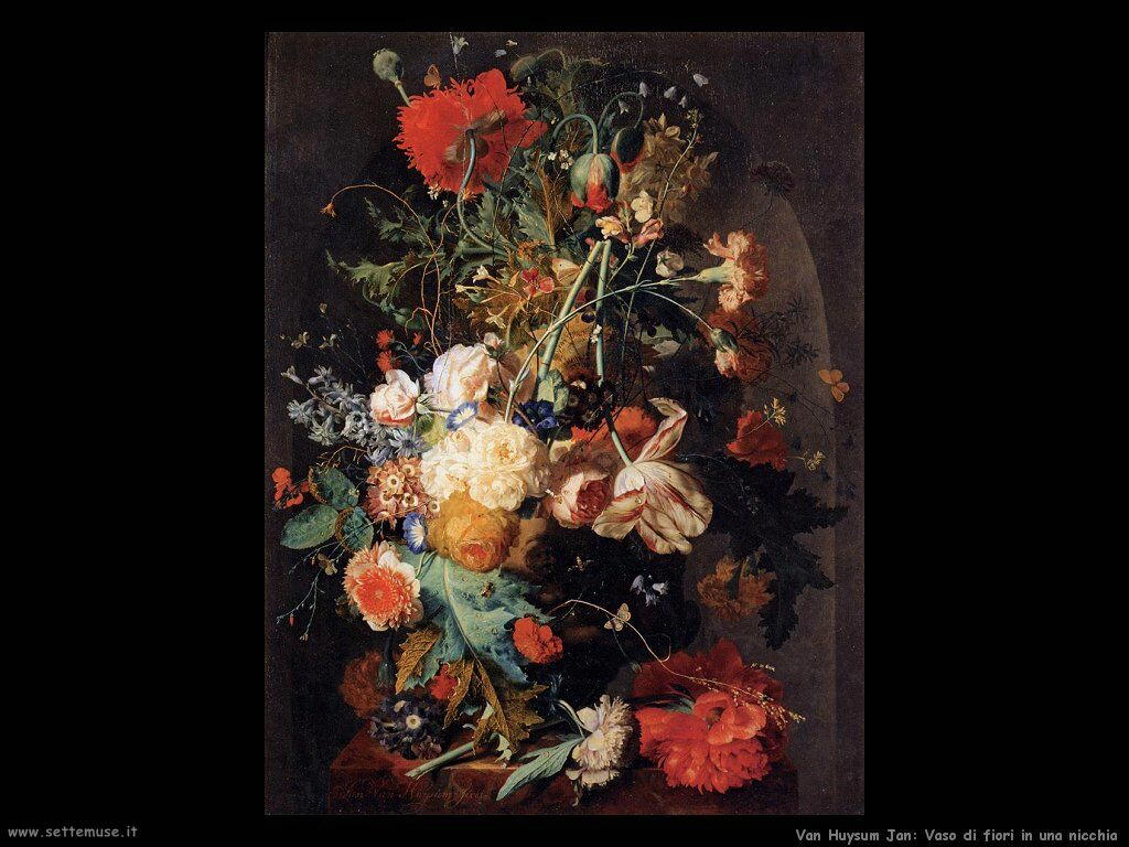 Van Huysum Jan Vaso con fiori in una nicchia