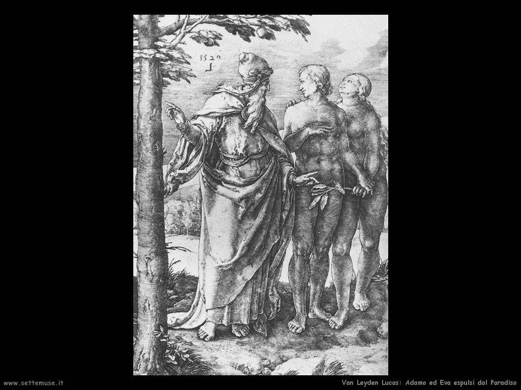 Adamo ed Eva espulsi dal paradiso Van Leyden Lucas 
