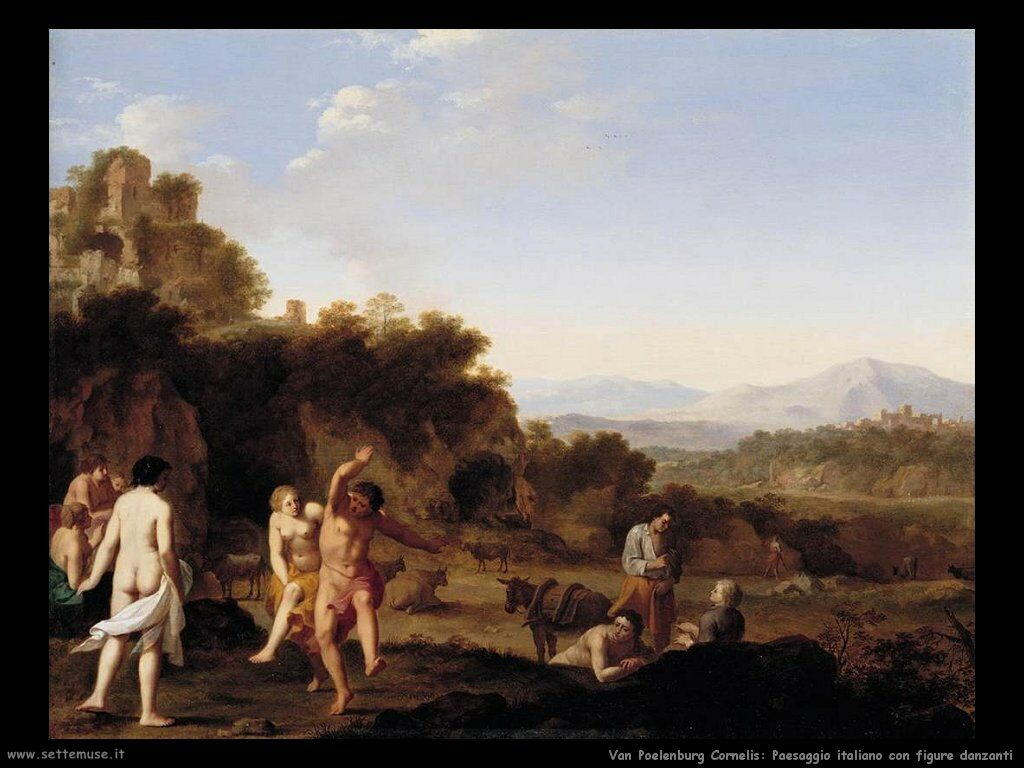 Paesaggio italiano con figure danzanti Van Poelenburgh Cornelis 