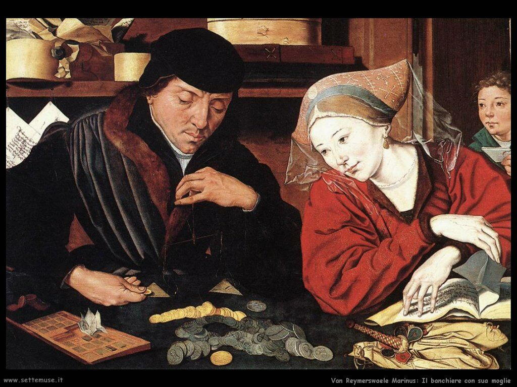 Van Reymerswaele, Marinus Il banchiere con sua moglie