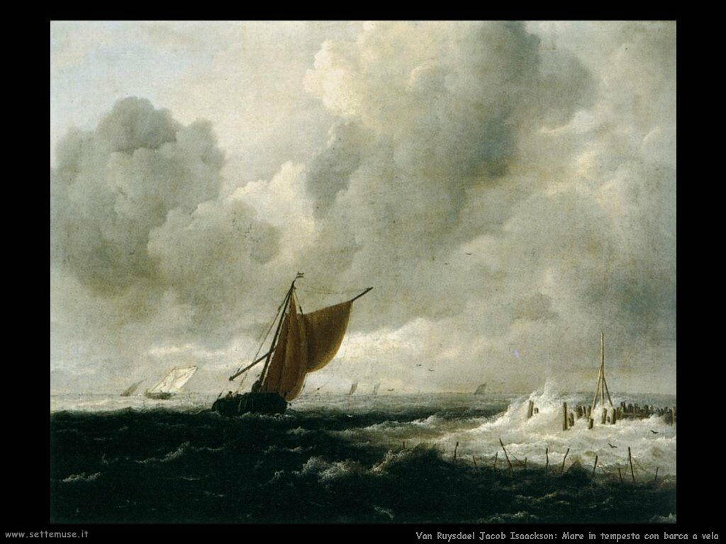 Mare in tempesta con barche a vela Van Ruysdael Jacob Isaackszon 