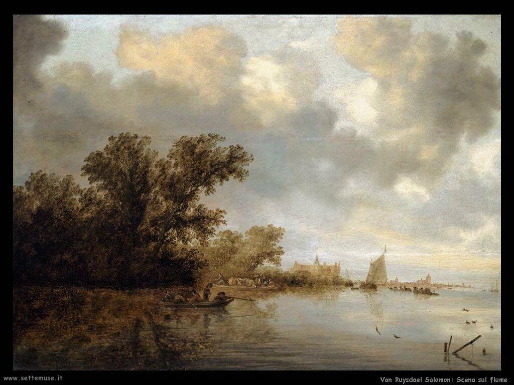 Paesaggio fluviale Van Ruysdael Salomon 