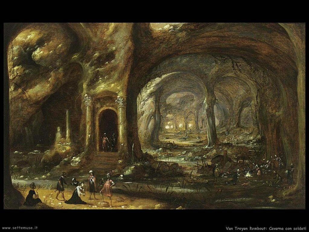 Van Troyen, Rombout Caverna con soldati