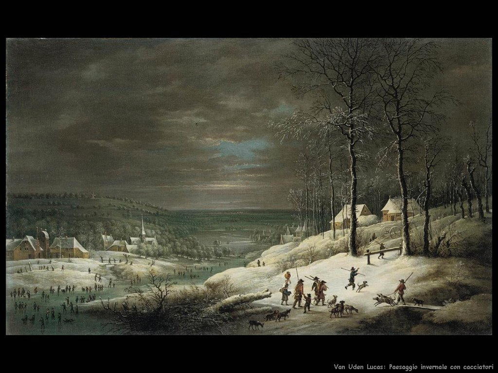 Paesaggio invernale con cacciatori Van Uden Lucas 