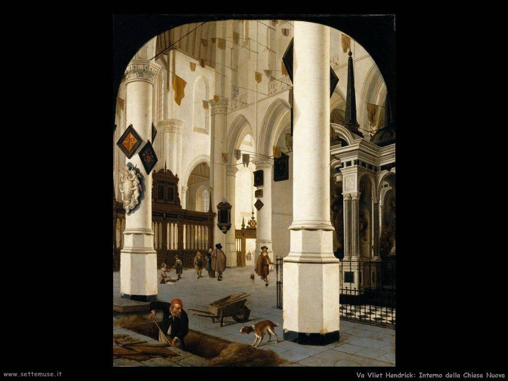 Van Vliet, Hendrick Cornelisz Interno della nieuwe kerk