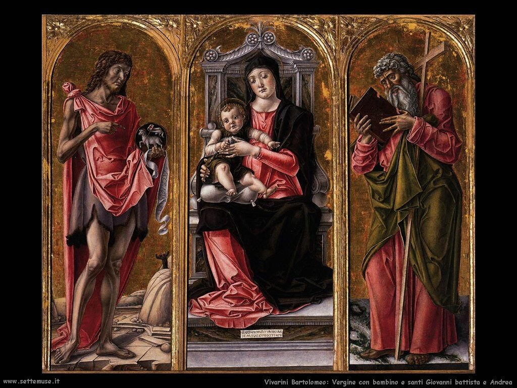 Vergine con Bambino, Giovanni Battista e Andrea Vivarini Bartolomeo 