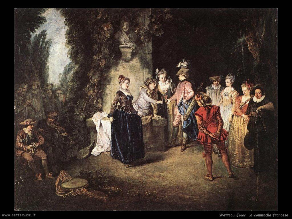 La commedia francese Watteau Jean Antoine