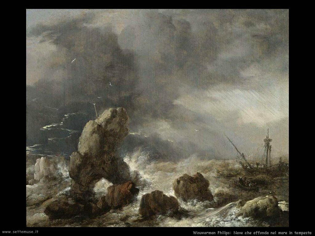 Naufragio nel mare in tempesta Wouwerman Philips