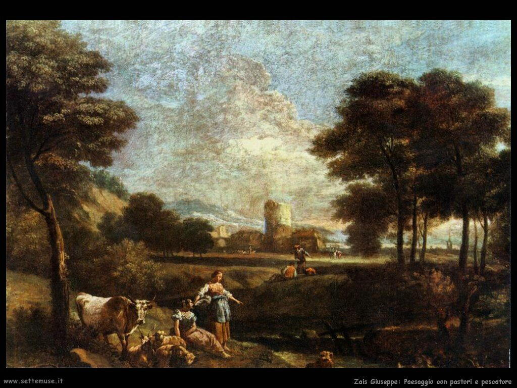 Zais Giuseppe Paesaggio con pastori e 